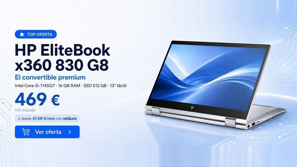 HP EliteBook x360 830 G8 · i5 · 16 GB · 512 GB SSD